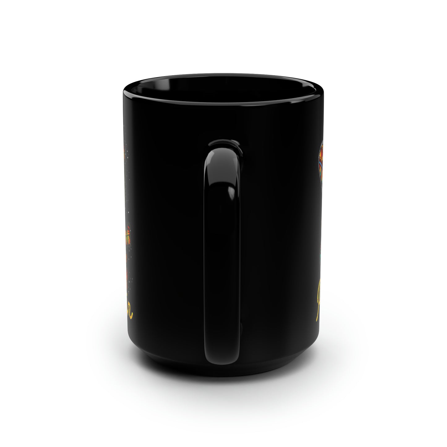 Peace, Love, Melanin Black Mug, 15oz
