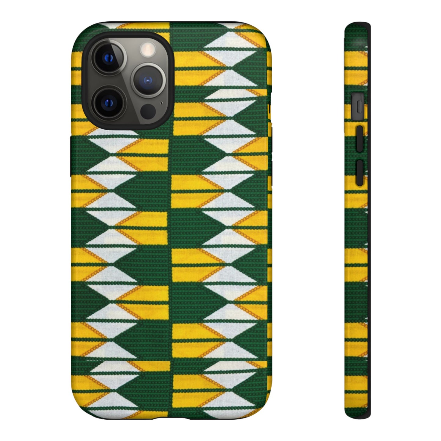 Green Yellow White iPhone Tough Cases | Ankara iPhone Case | Afrocentric iPhone Case