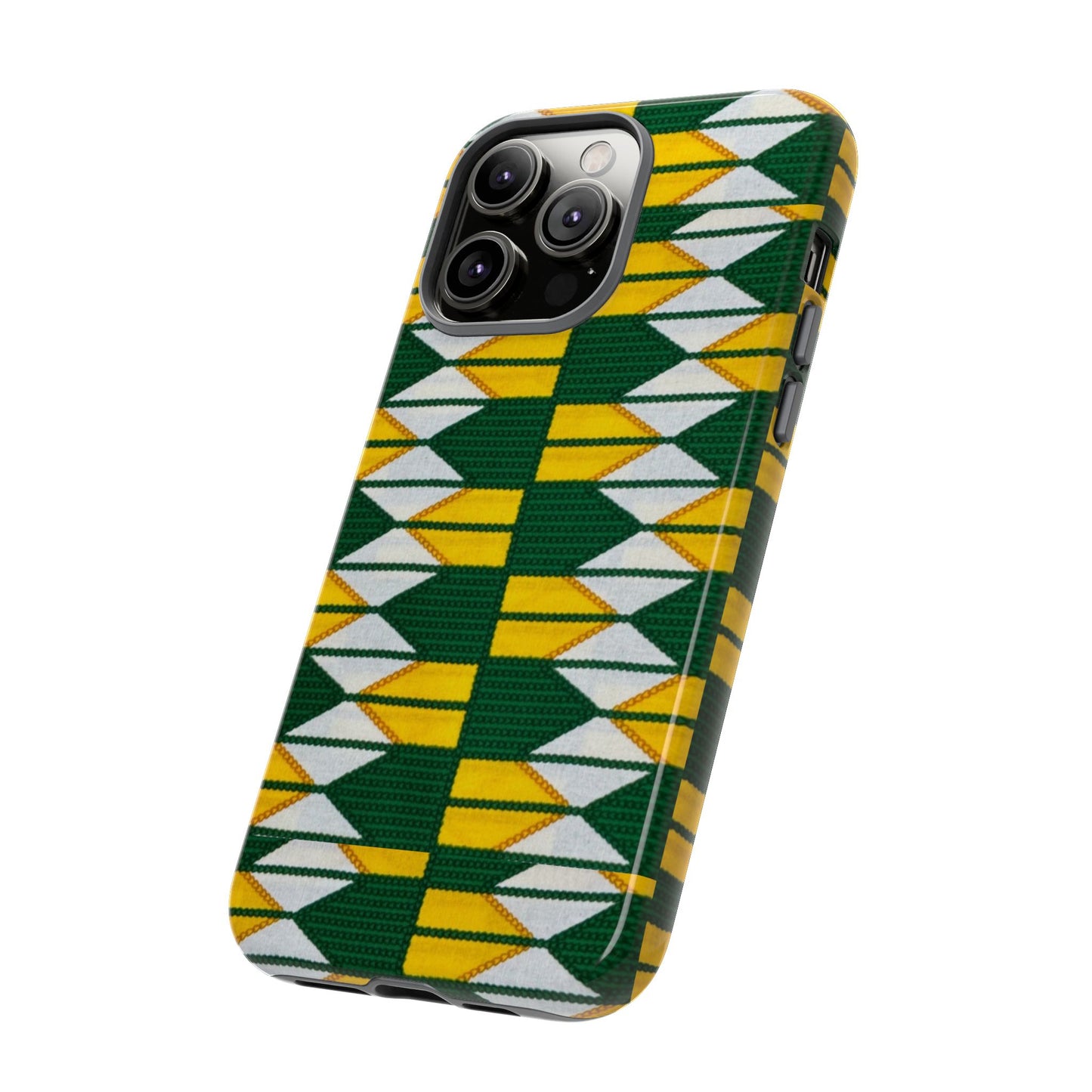 Green Yellow White iPhone Tough Cases | Ankara iPhone Case | Afrocentric iPhone Case