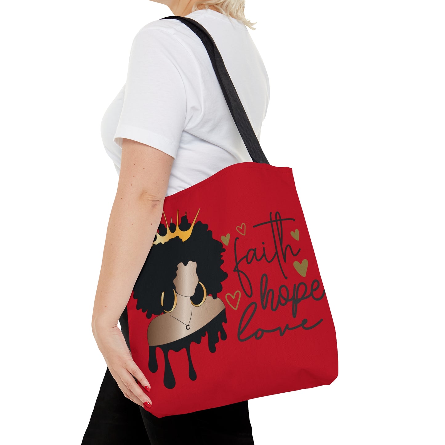 Red Faith...Hope...Love Tote Bag