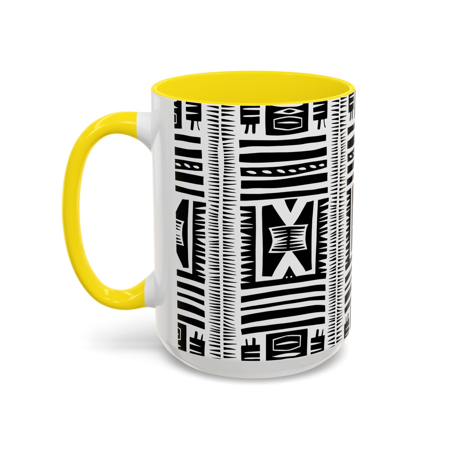 Boho Chic Accent Coffee Mug - Unique Black and White Design, Perfect Gift for Her, Modern Home Decor, Coffee Lover, Tea Enthusiast