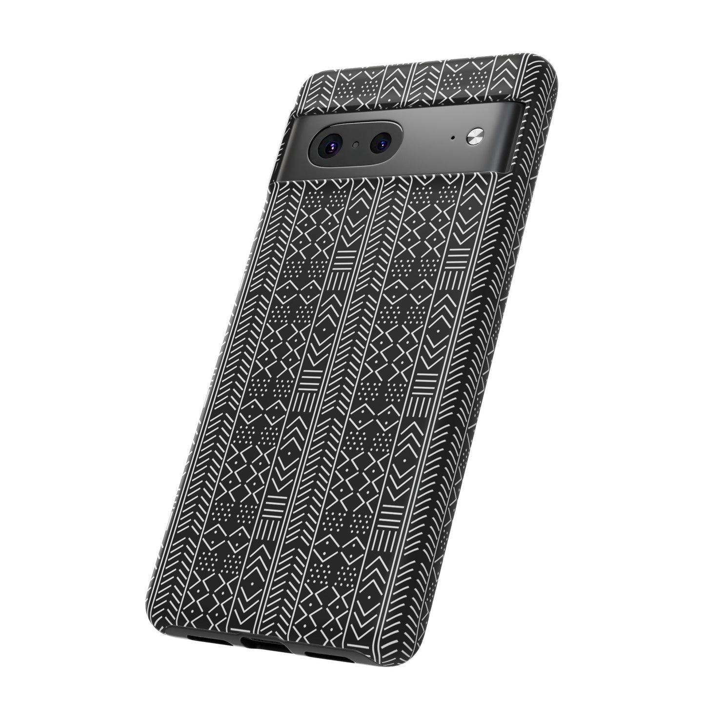 Black & White Mudcloth Google Pixel Tough Cases | African Google Pixel Case | Afrocentric Google Pixel Case