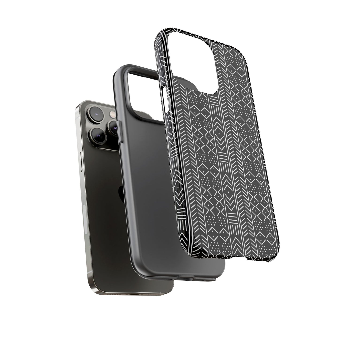 Black & White Mudcloth iPhone Tough Cases | African iPhone Case | Afrocentric iPhone Case