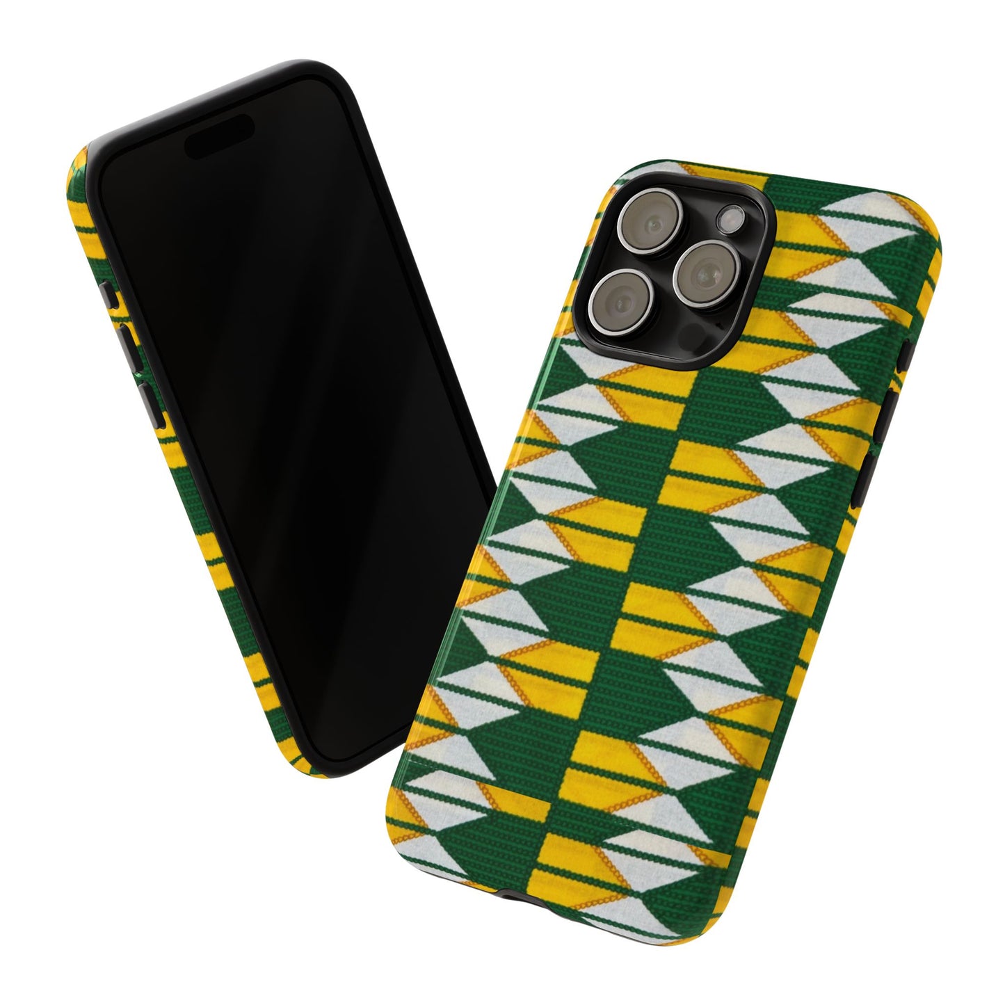 Green Yellow White iPhone Tough Cases | Ankara iPhone Case | Afrocentric iPhone Case