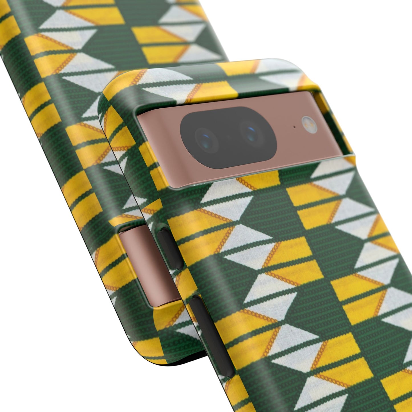 Green Gold White Ankara Google Pixel Tough Cases | African Google Pixel Case | Afrocentric Google Pixel Case