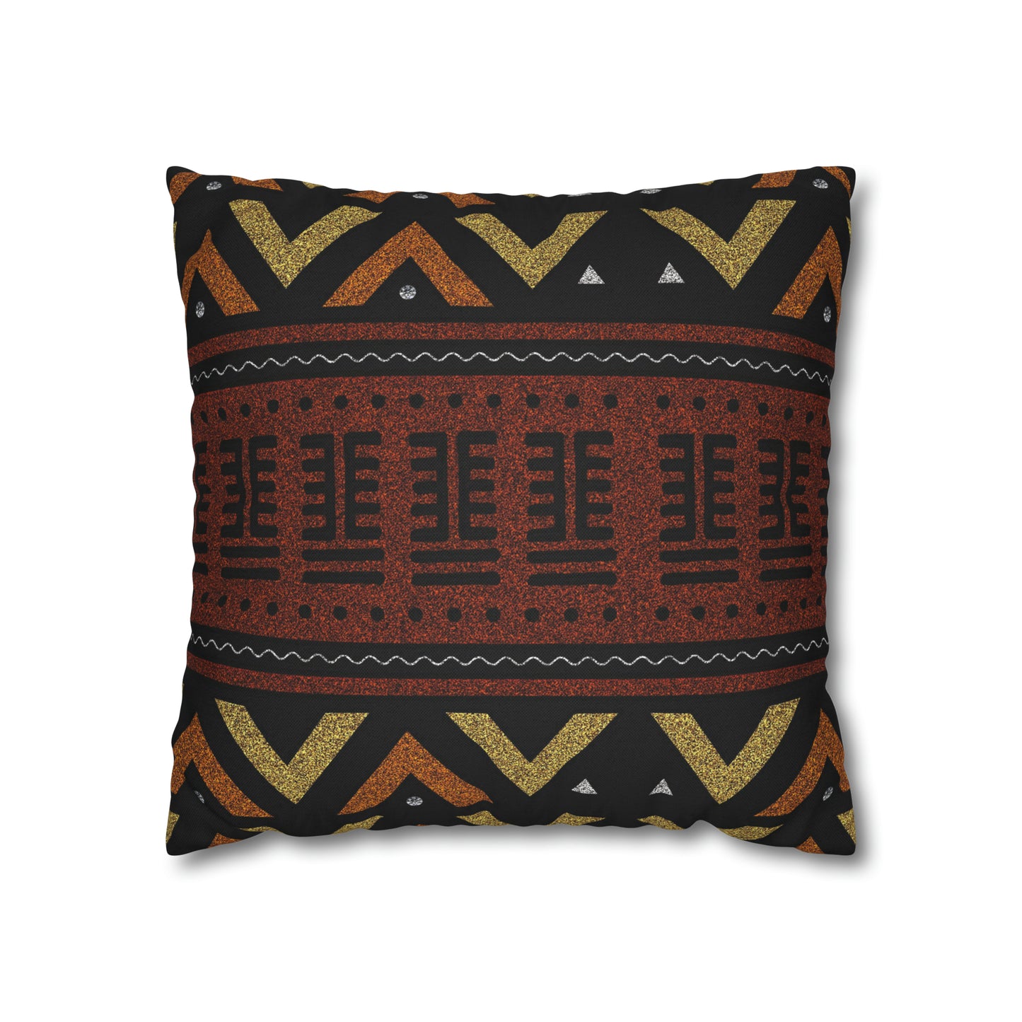 Brown Mudcloth Inspired Square Pillow Case | Afrocentric Pillow Case