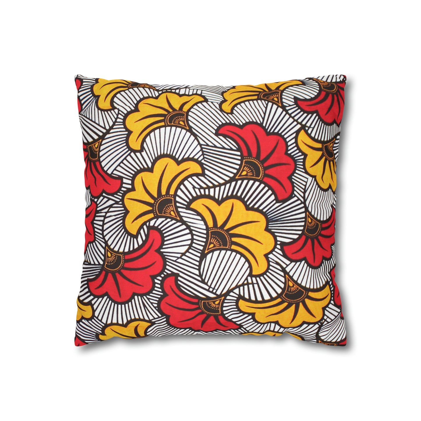 White and Orange Ankara Square Pillow Case | Afrocentric Pillow Case