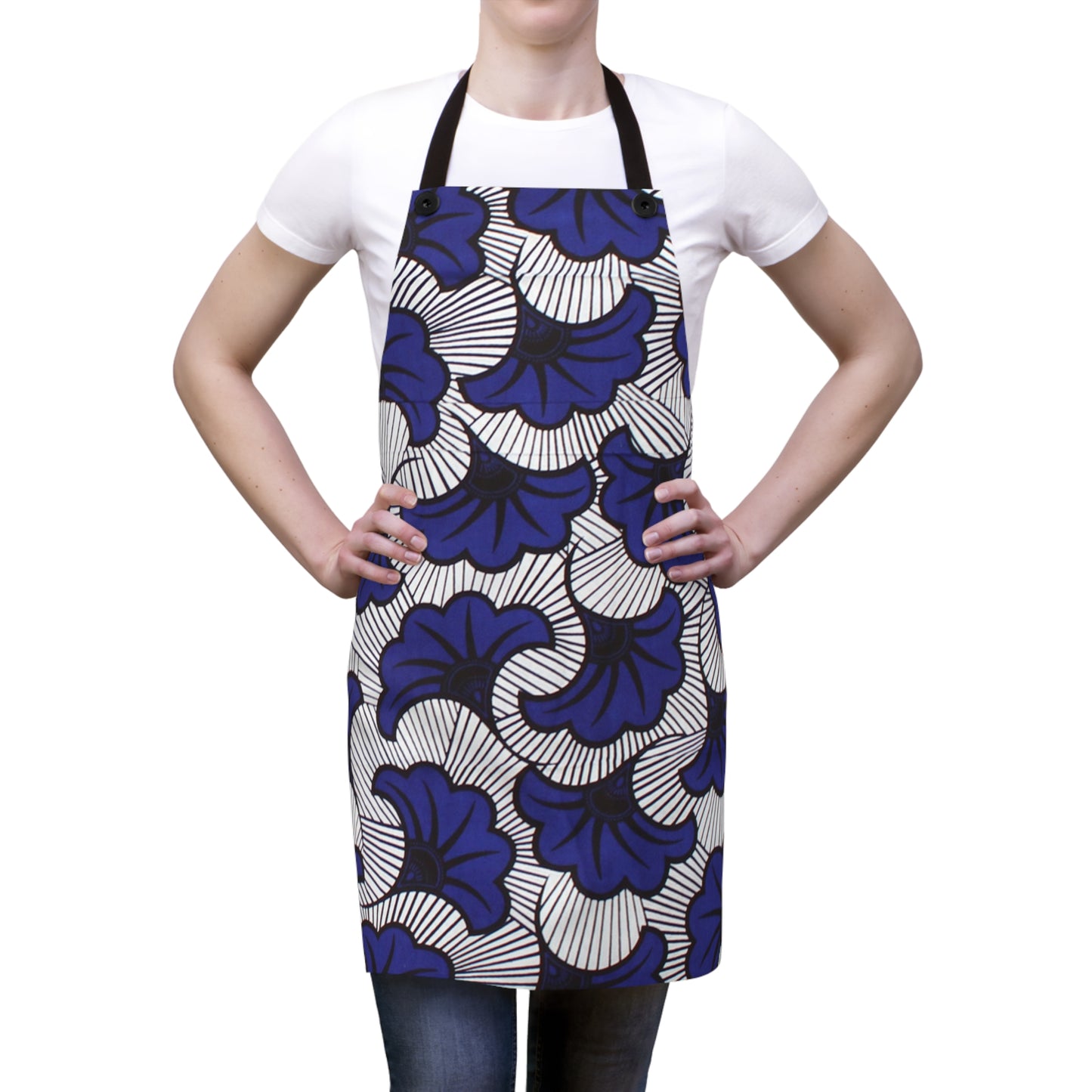Blue Flower Ankara Apron