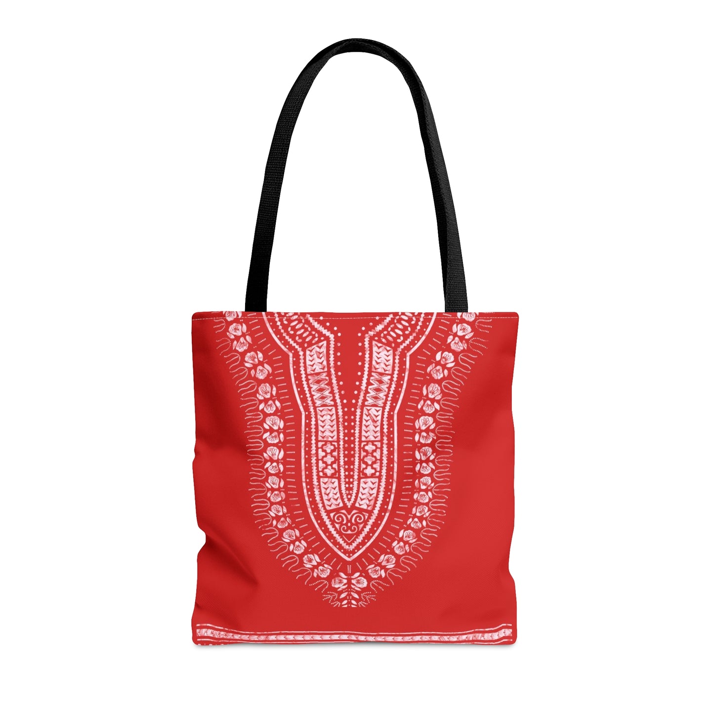 Red and White Dashiki Tote Bag