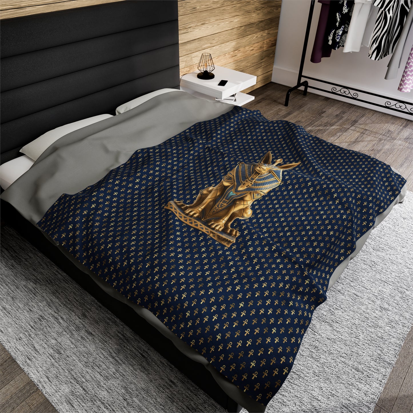 Anubis Egyptian Plush Blanket