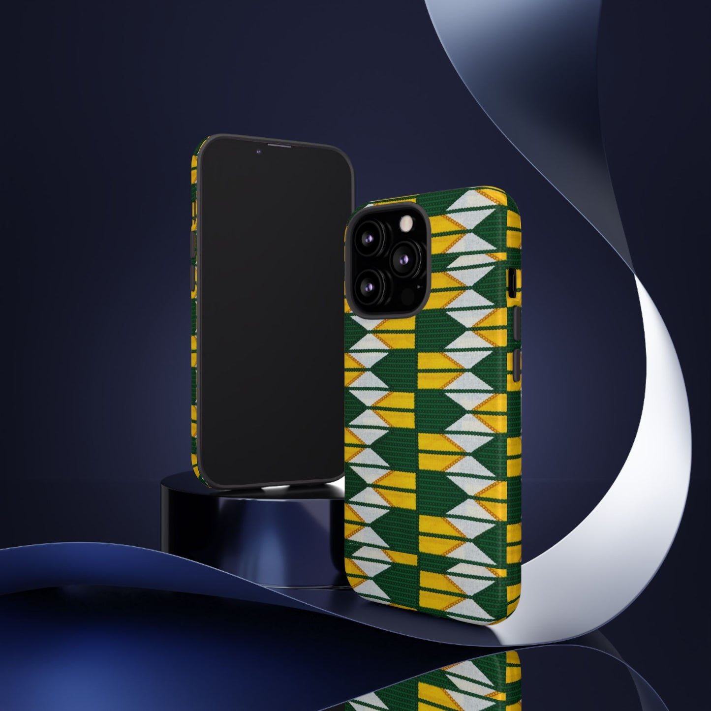 Green Yellow White iPhone Tough Cases | Ankara iPhone Case | Afrocentric iPhone Case
