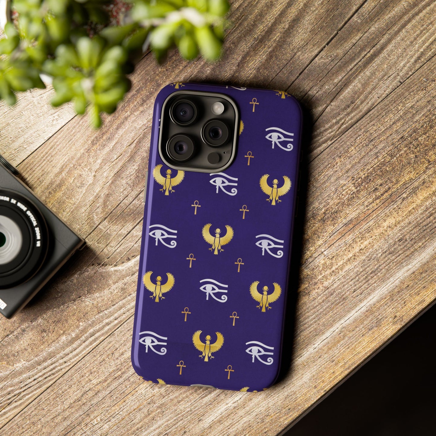 Blue Gold Egyptian iPhone Tough Cases | Egyptian iPhone Case | Afrocentric iPhone Case