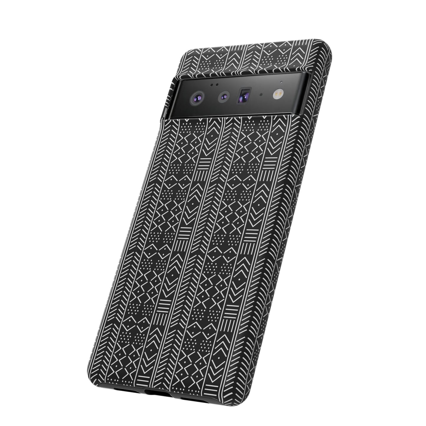 Black & White Mudcloth Google Pixel Tough Cases | African Google Pixel Case | Afrocentric Google Pixel Case