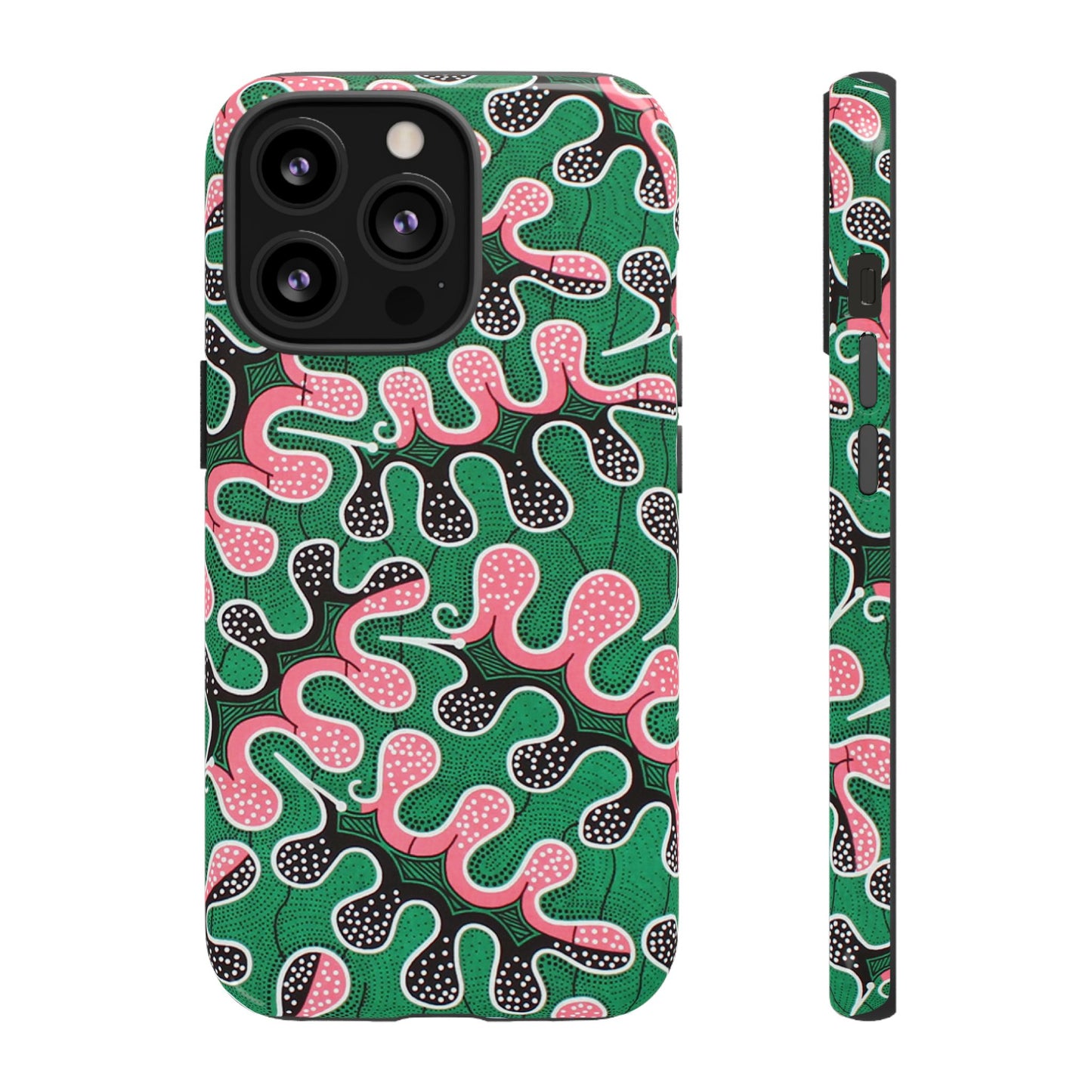 Green Pink iPhone Tough Cases | Ankara iPhone Case | Afrocentric iPhone Case