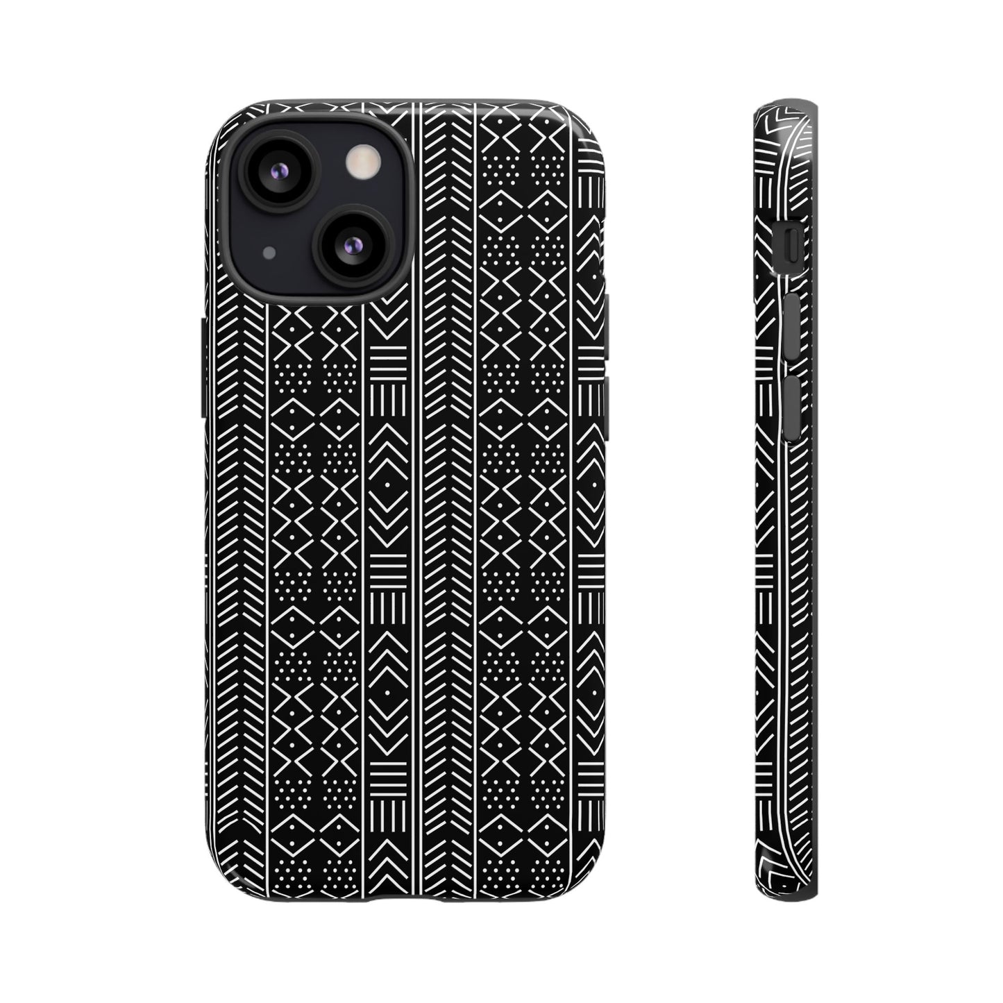 Black & White Mudcloth iPhone Tough Cases | African iPhone Case | Afrocentric iPhone Case