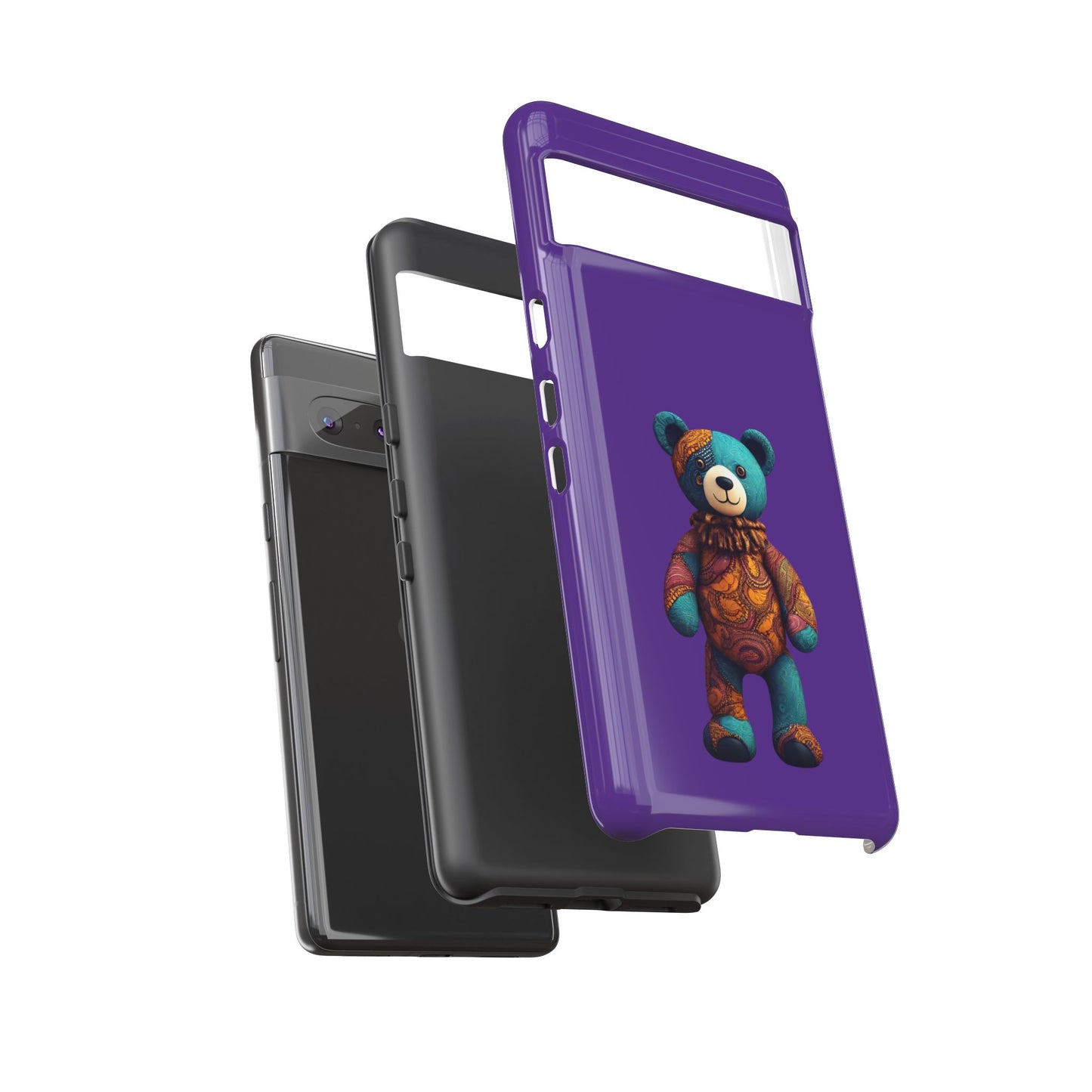 Purple and Blue Bear Google Pixel Tough Cases | African Google Pixel Case | Afrocentric Google Pixel Case