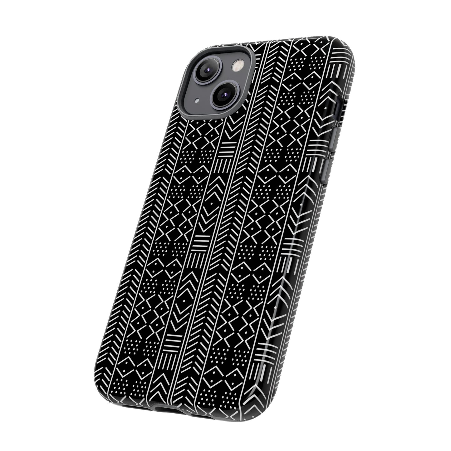 Black & White Mudcloth iPhone Tough Cases | African iPhone Case | Afrocentric iPhone Case