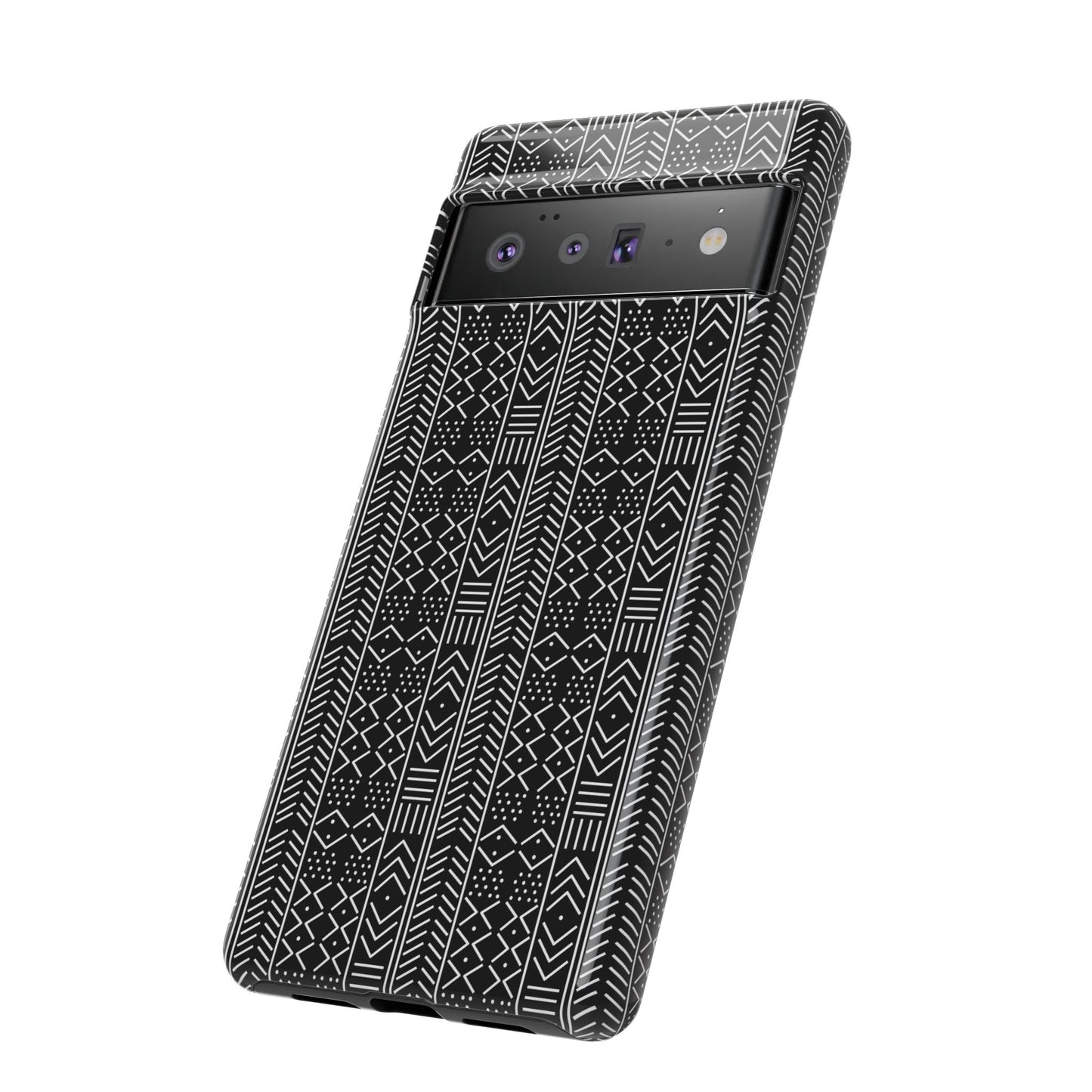 Black & White Mudcloth Google Pixel Tough Cases | African Google Pixel Case | Afrocentric Google Pixel Case