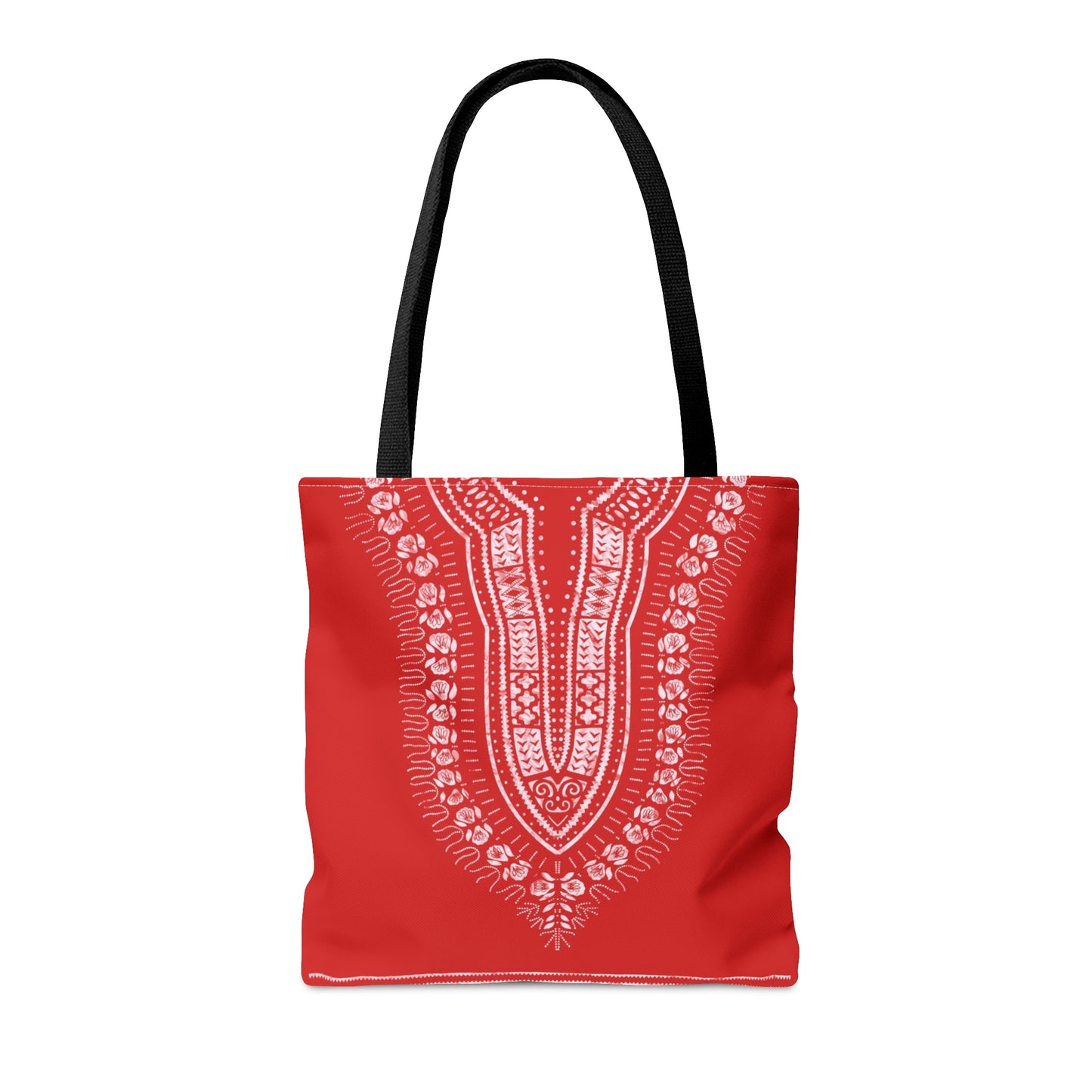 Red and White Dashiki Tote Bag
