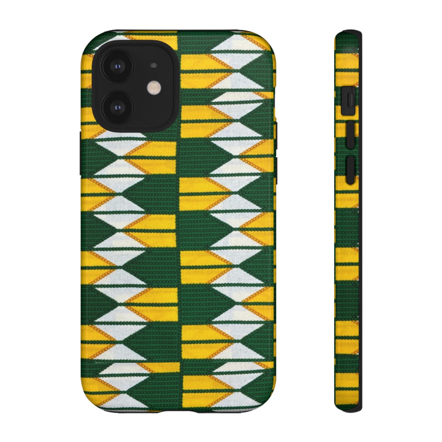 Green Yellow White iPhone Tough Cases | Ankara iPhone Case | Afrocentric iPhone Case