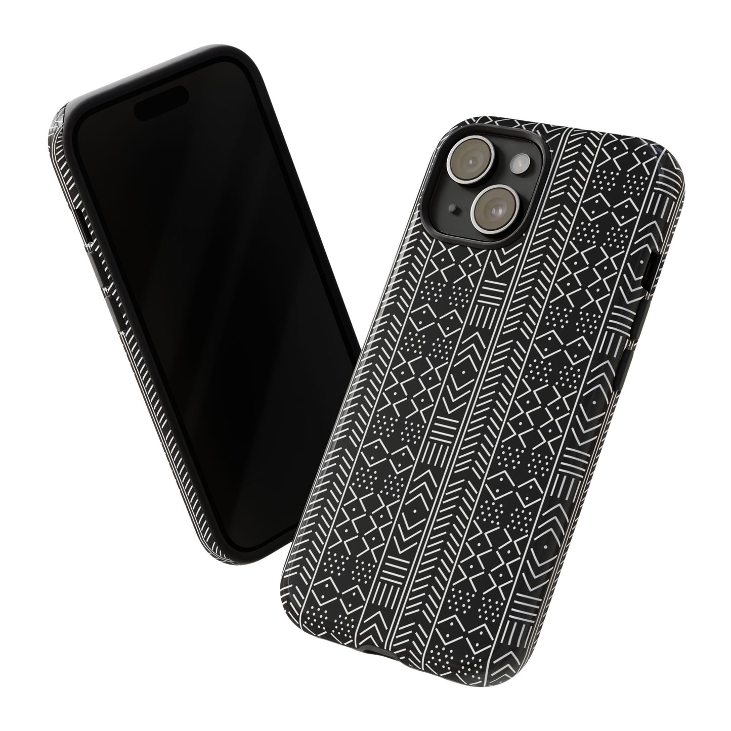 Black & White Mudcloth iPhone Tough Cases | African iPhone Case | Afrocentric iPhone Case