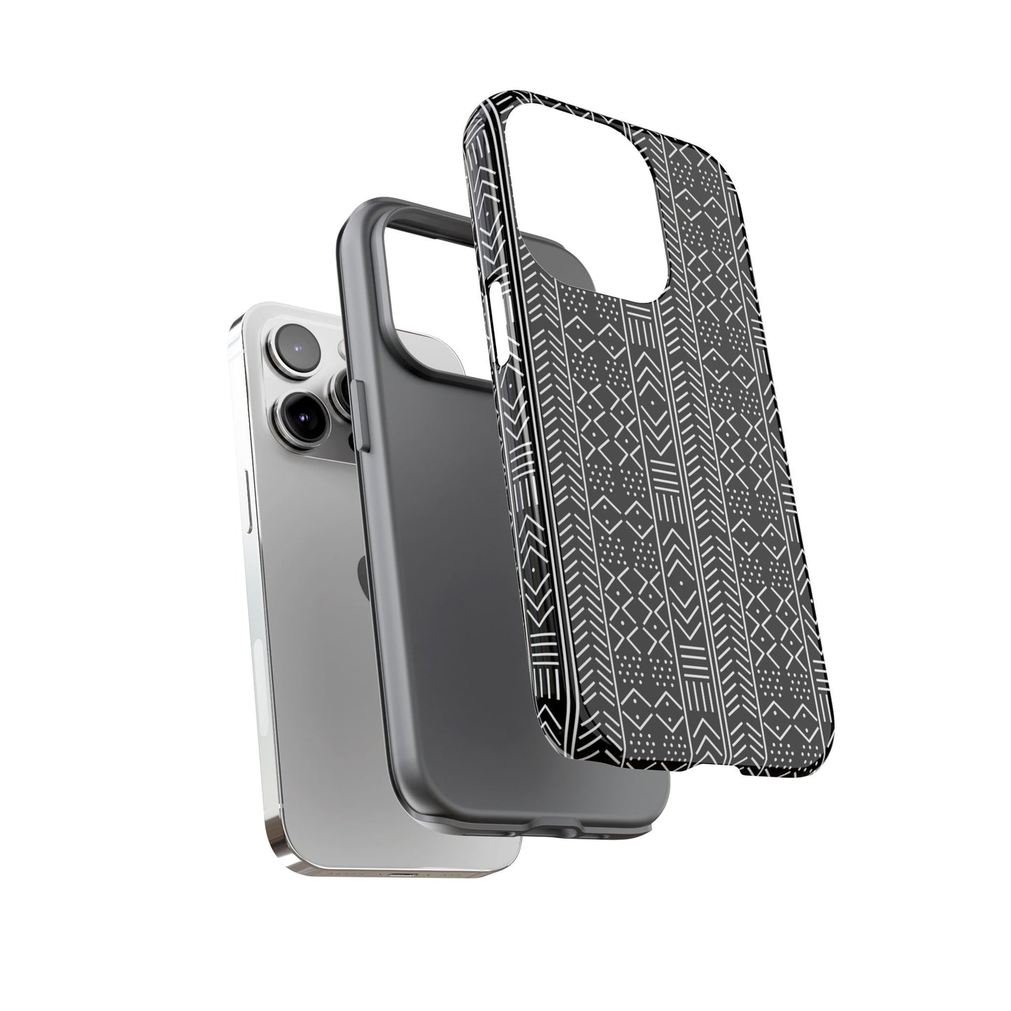 Black & White Mudcloth iPhone Tough Cases | African iPhone Case | Afrocentric iPhone Case
