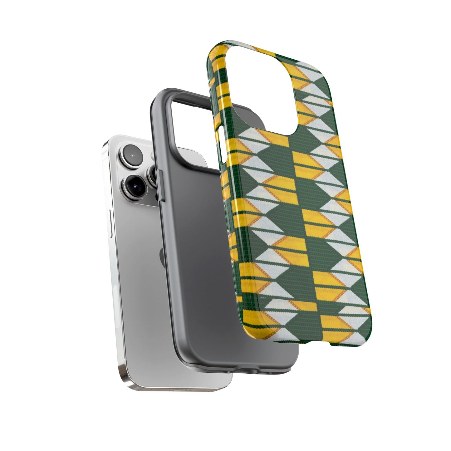 Green Yellow White iPhone Tough Cases | Ankara iPhone Case | Afrocentric iPhone Case