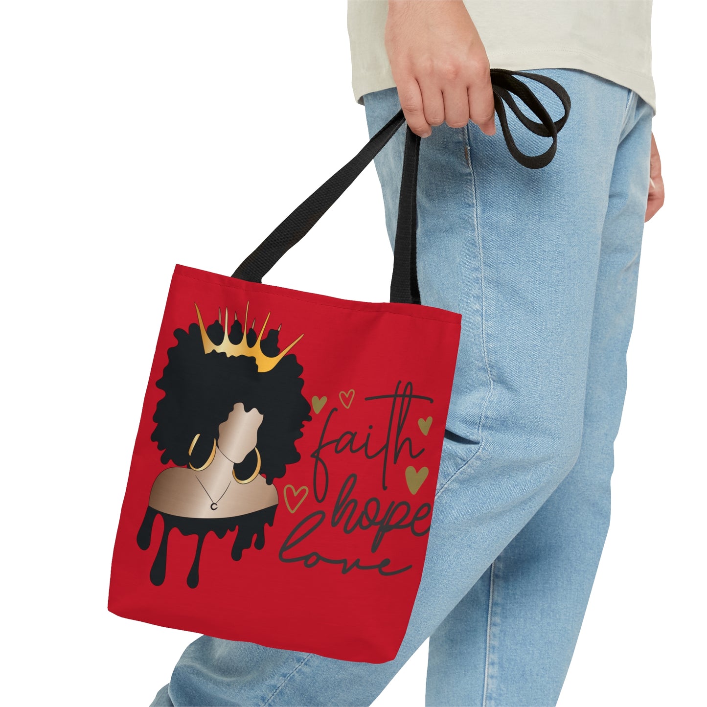 Red Faith...Hope...Love Tote Bag