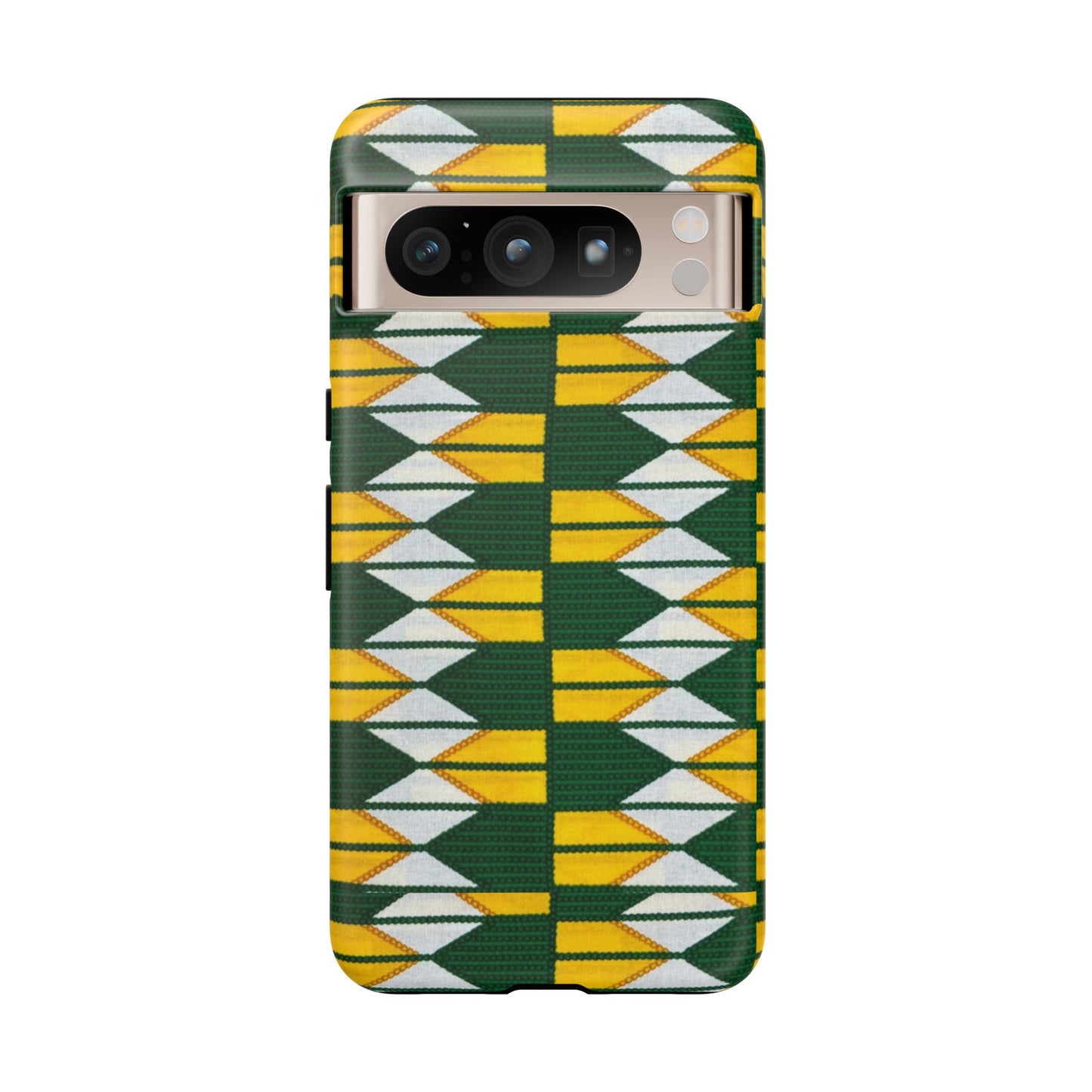 Green Gold White Ankara Google Pixel Tough Cases | African Google Pixel Case | Afrocentric Google Pixel Case