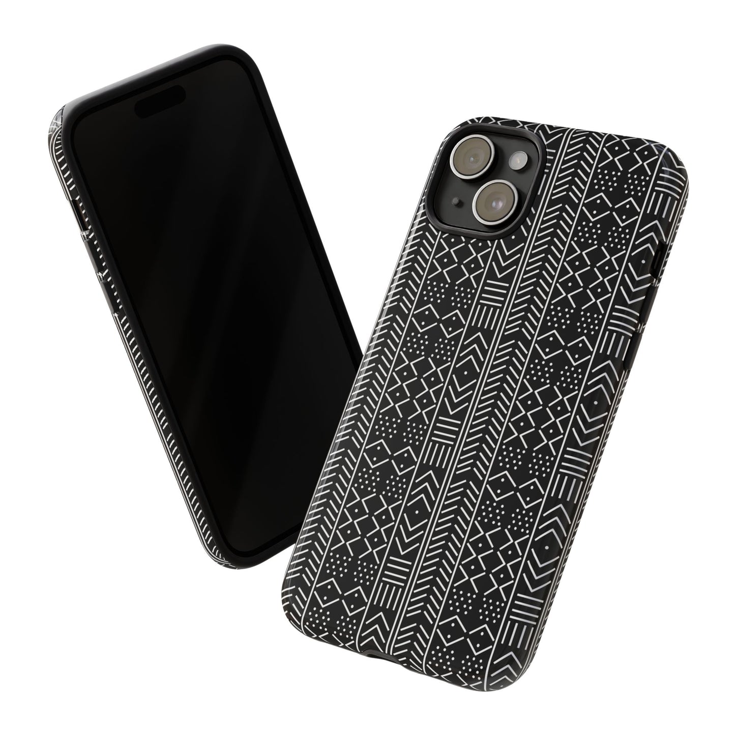 Black & White Mudcloth iPhone Tough Cases | African iPhone Case | Afrocentric iPhone Case