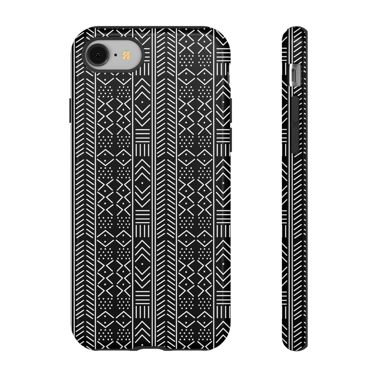 Black & White Mudcloth iPhone Tough Cases | African iPhone Case | Afrocentric iPhone Case