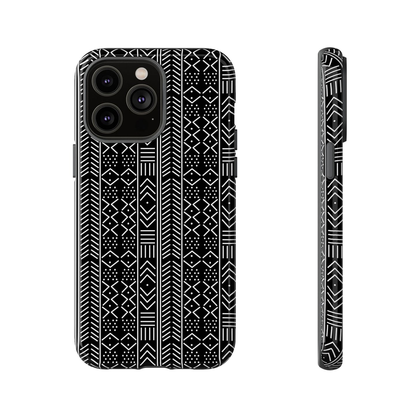 Black & White Mudcloth iPhone Tough Cases | African iPhone Case | Afrocentric iPhone Case