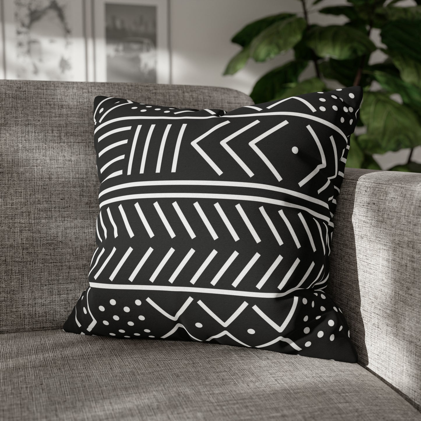 Tribal Square Pillow Case | Afrocentric Pillow Case | Mudcloth Pillow Case