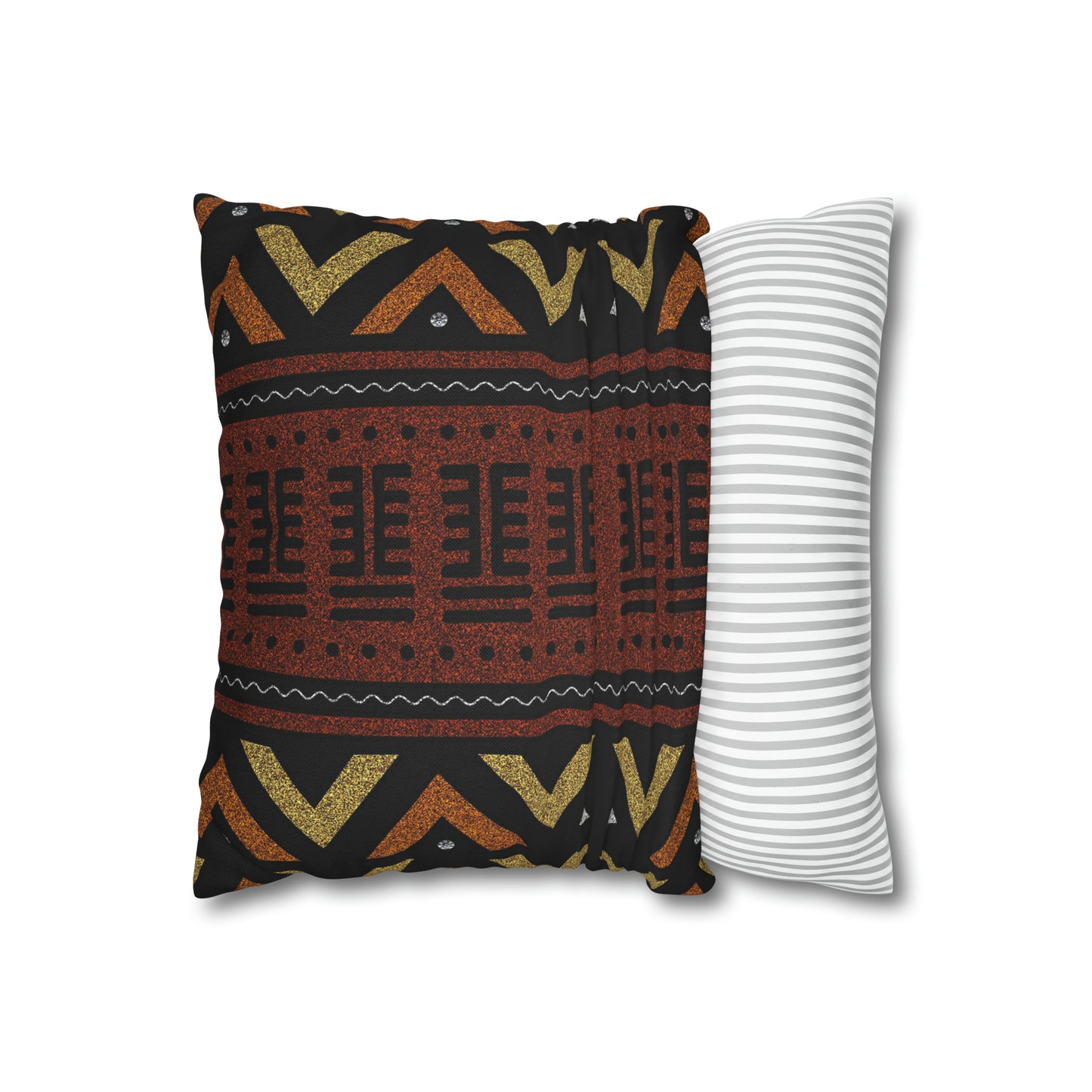 Brown Mudcloth Inspired Square Pillow Case | Afrocentric Pillow Case