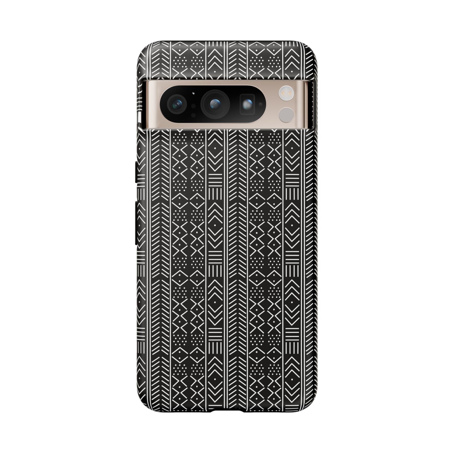 Black & White Mudcloth Google Pixel Tough Cases | African Google Pixel Case | Afrocentric Google Pixel Case