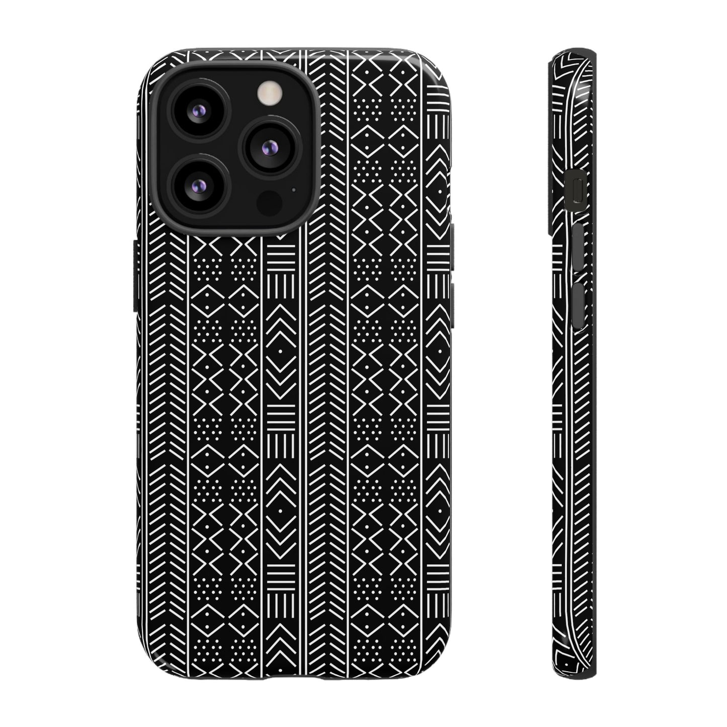 Black & White Mudcloth iPhone Tough Cases | African iPhone Case | Afrocentric iPhone Case