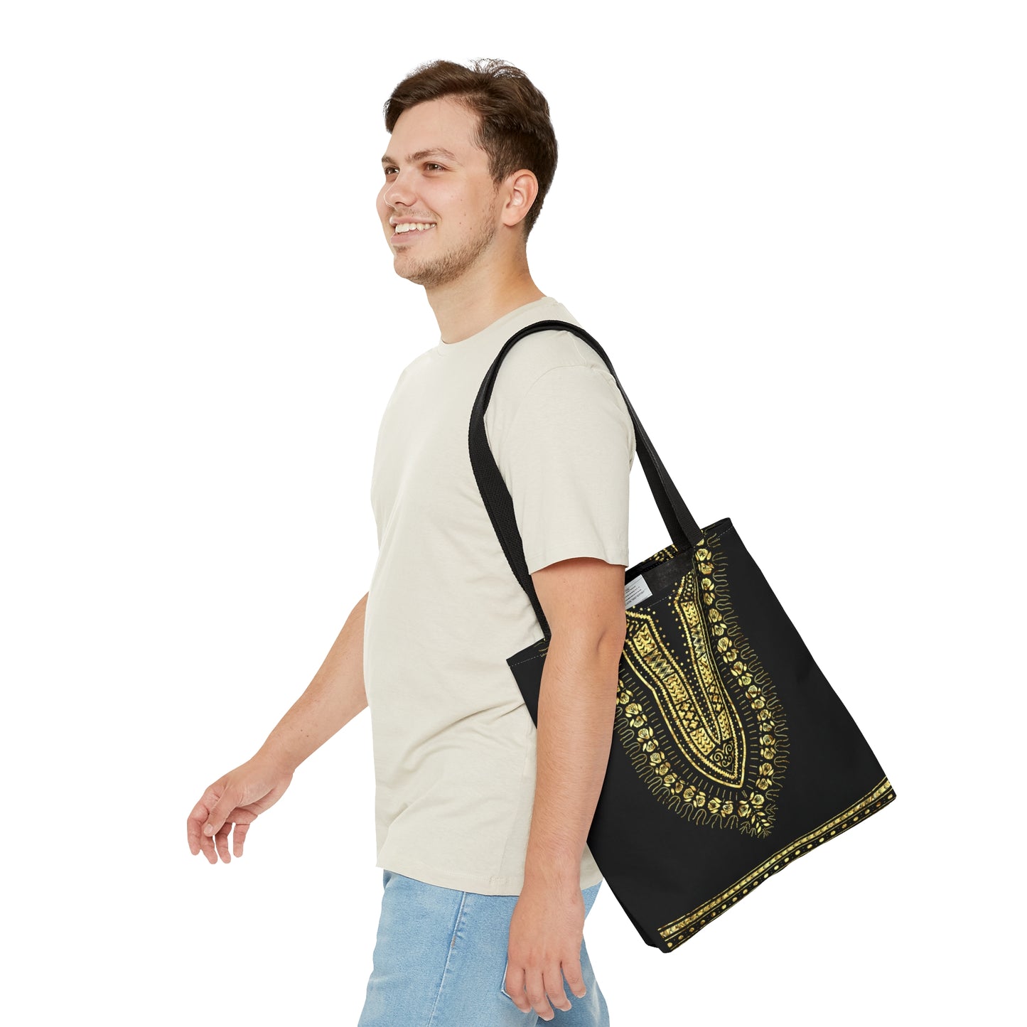 Black and Gold Dashiki Tote Bag