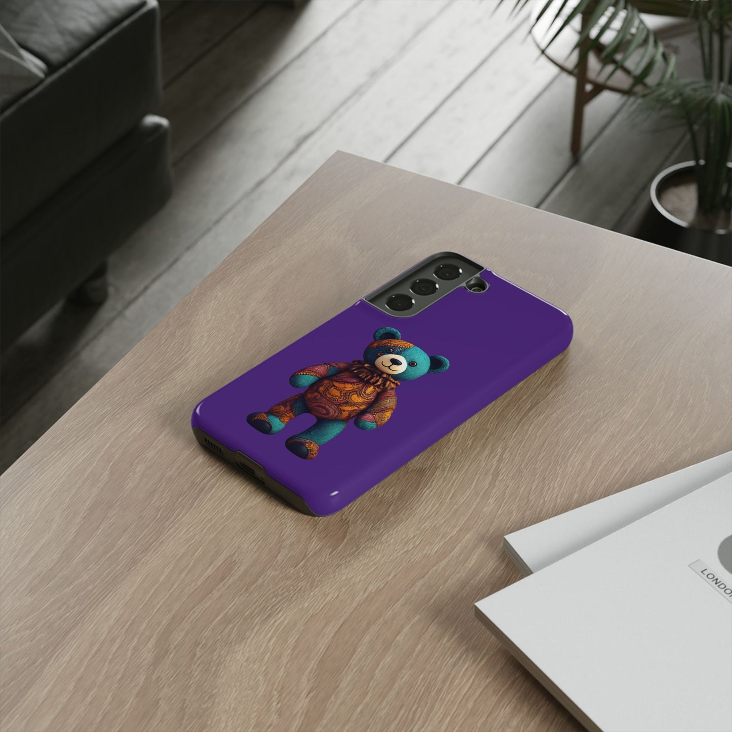 Purple and Blue Bear Samsung Tough Cases | African Samsung Case | Afrocentric Samsung Case