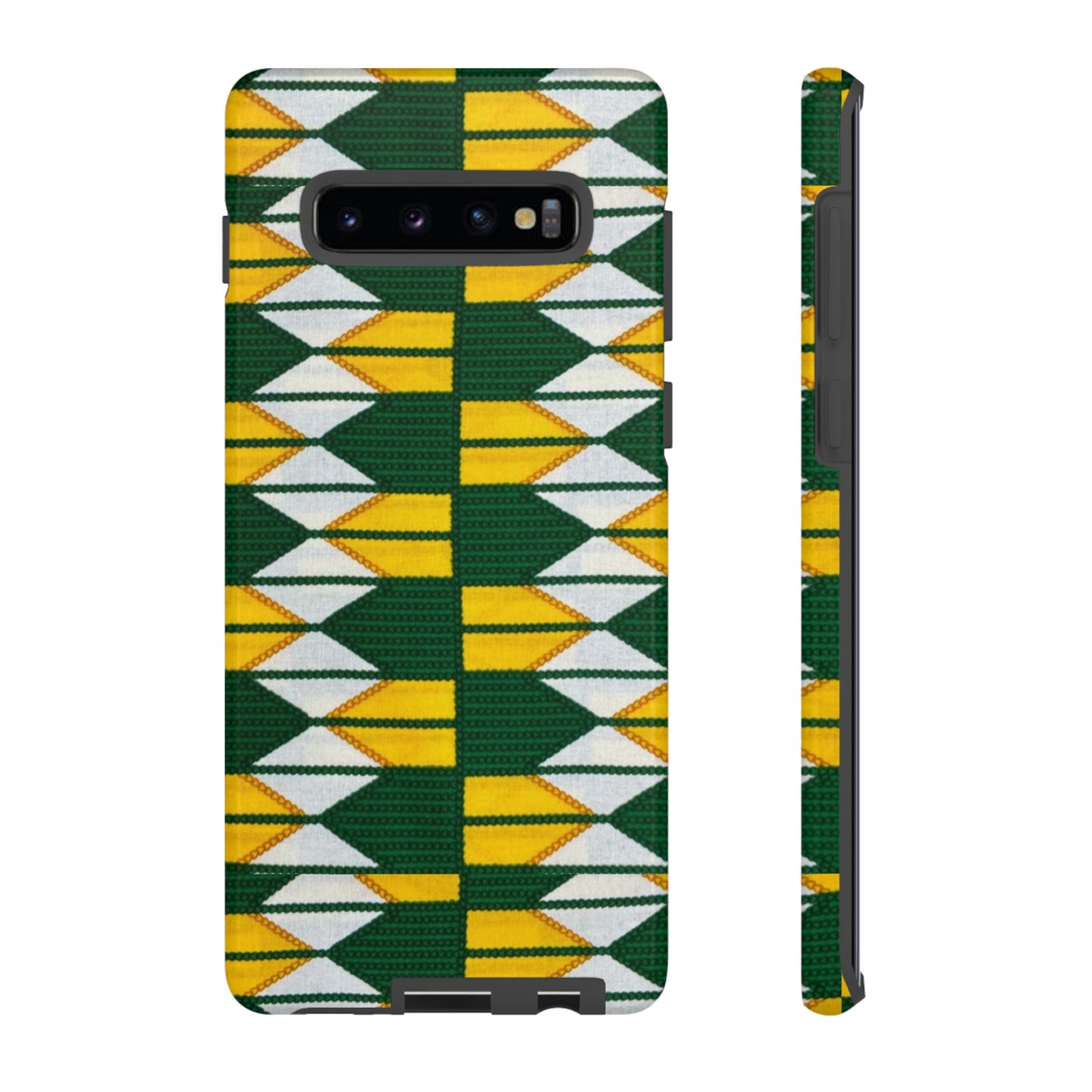Green Yellow White Ankara Samsung Tough Cases | African Samsung Case | Afrocentric Samsung Case | Ankara Samsung Phone Case