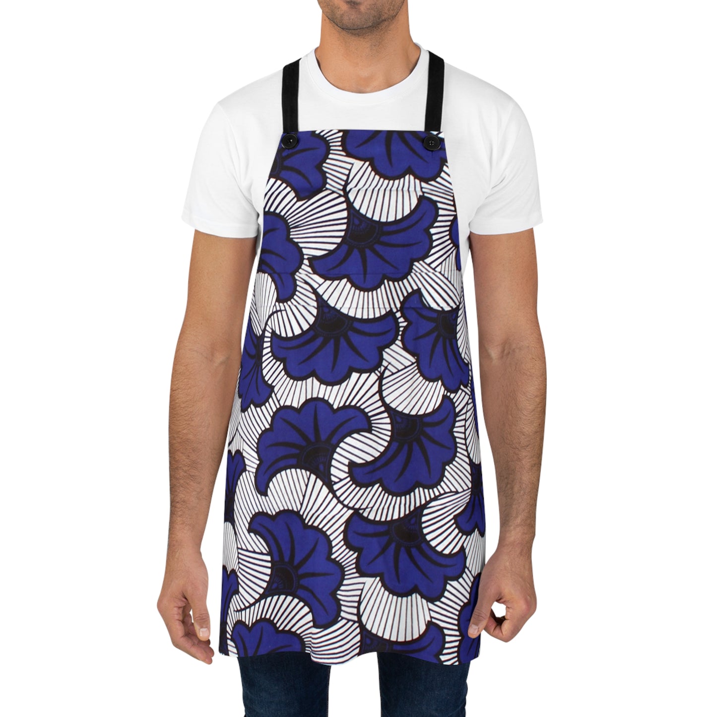 Blue Flower Ankara Apron
