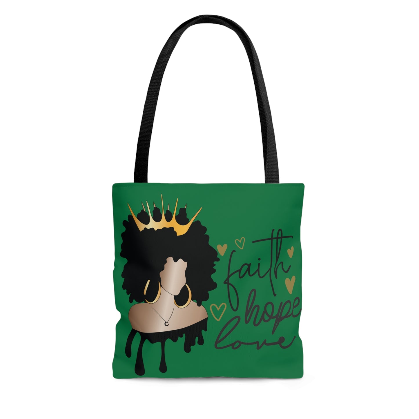 Dark Green Faith...Hope...Love Tote Bag