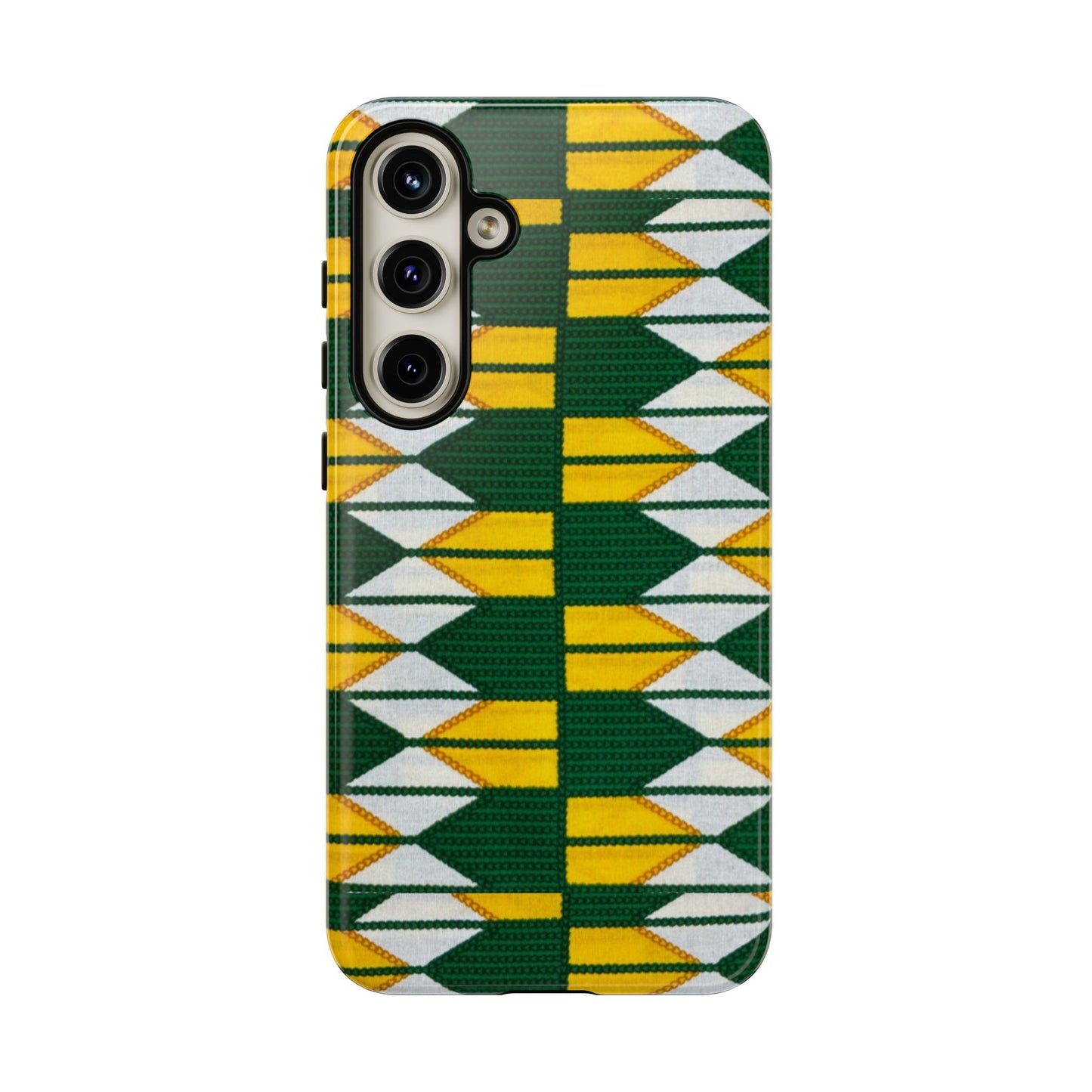 Green Yellow White Ankara Samsung Tough Cases | African Samsung Case | Afrocentric Samsung Case | Ankara Samsung Phone Case