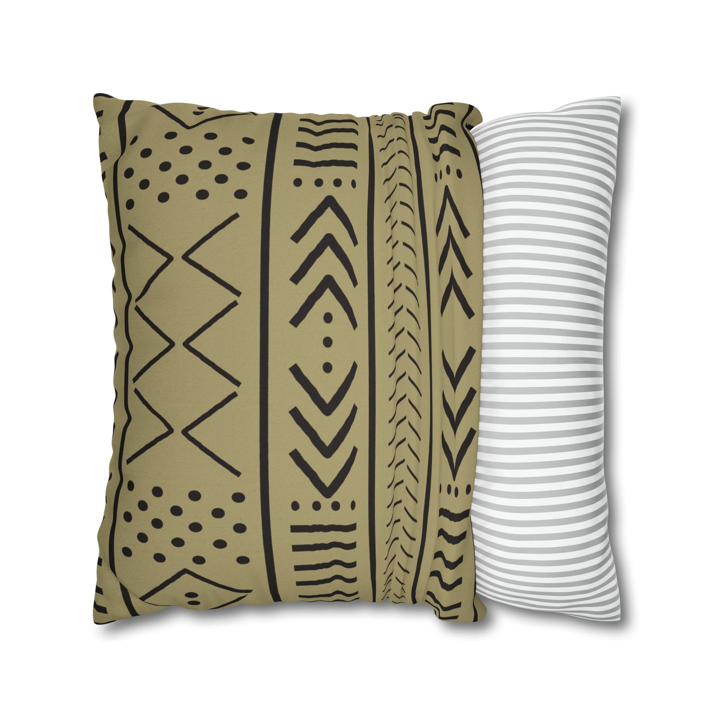Biege Mudcloth Inspired Square Pillow Case | Afrocentric Pillow Case