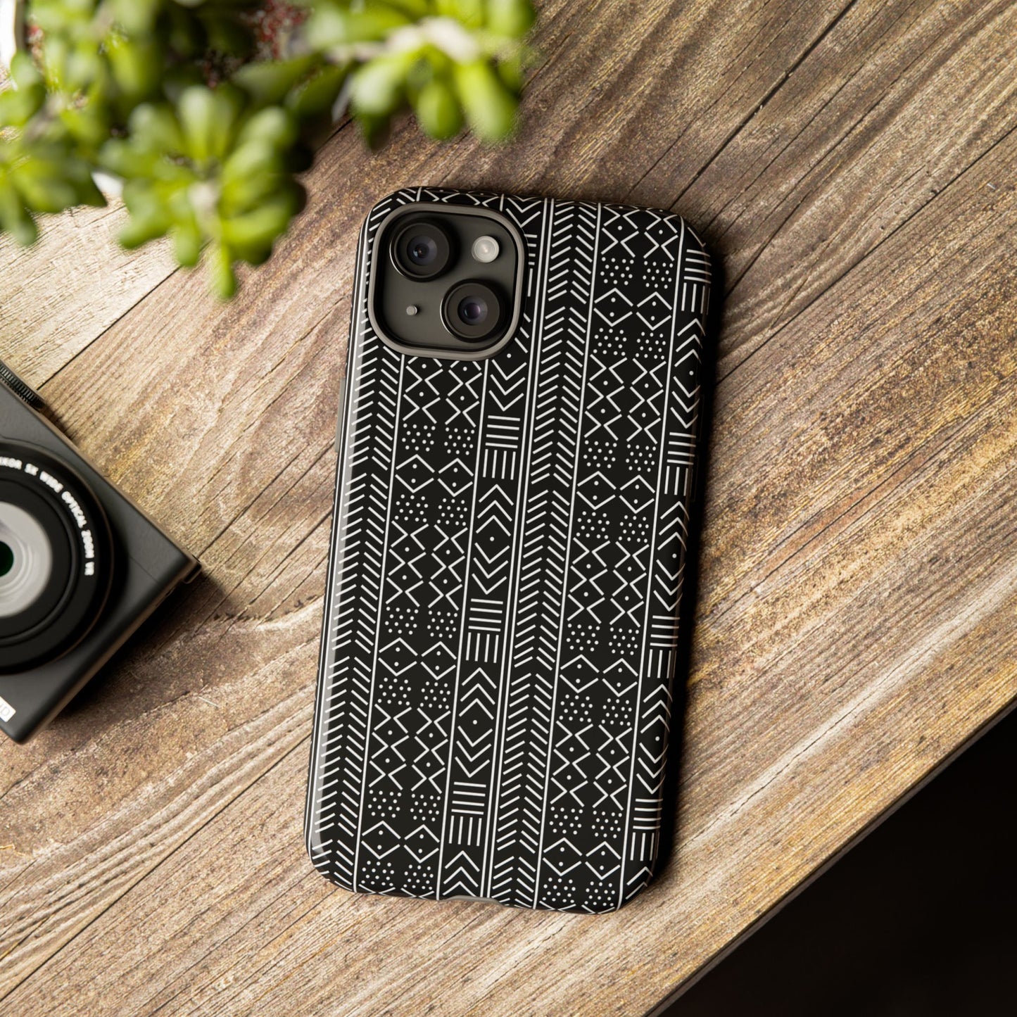 Black & White Mudcloth iPhone Tough Cases | African iPhone Case | Afrocentric iPhone Case