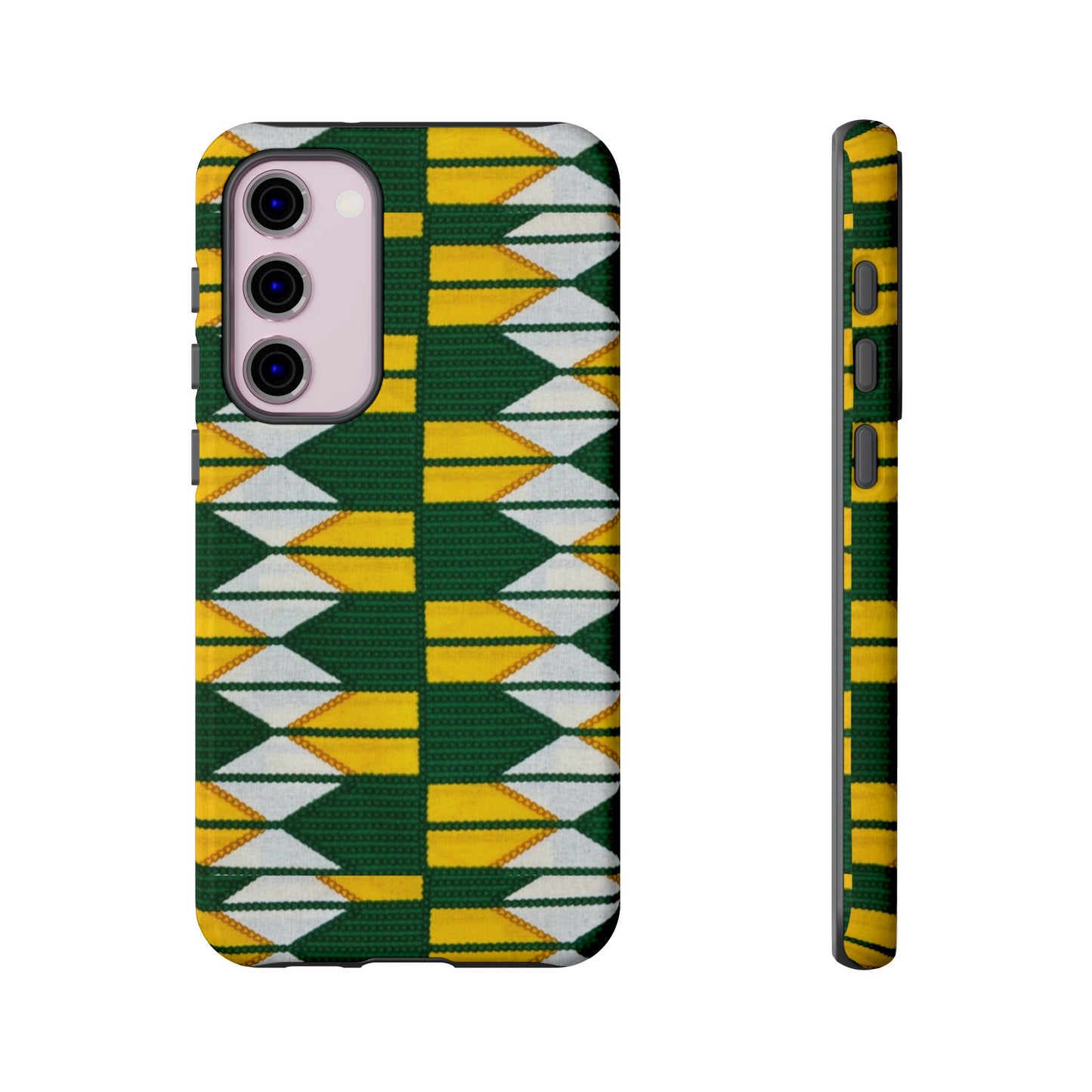 Green Yellow White Ankara Samsung Tough Cases | African Samsung Case | Afrocentric Samsung Case | Ankara Samsung Phone Case