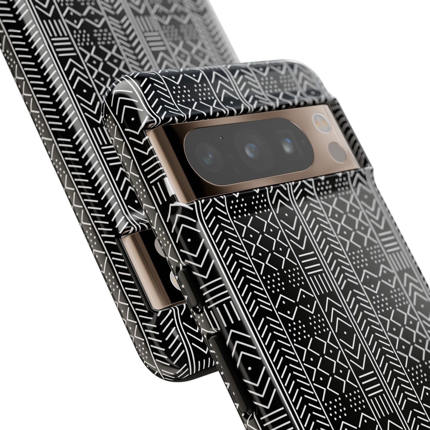 Black & White Mudcloth Google Pixel Tough Cases | African Google Pixel Case | Afrocentric Google Pixel Case