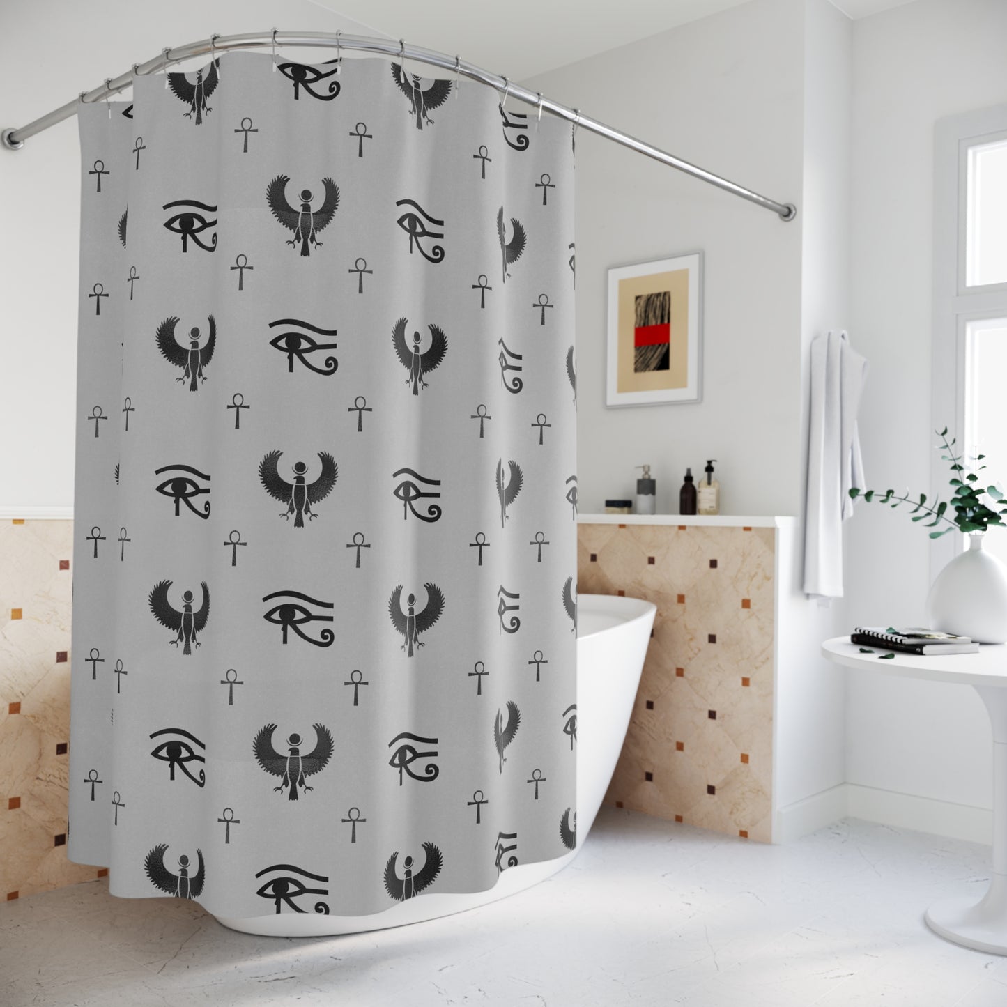 Grey Egyptian Shower Curtain
