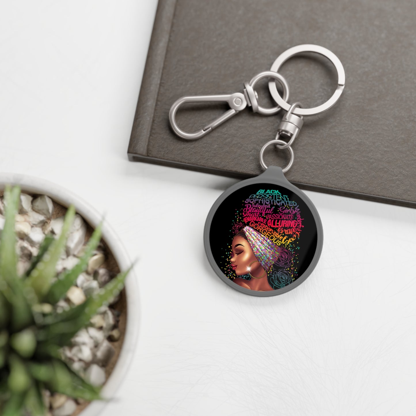 Melanin Queen Keyring Tag | Black Girl Rocks Keychain