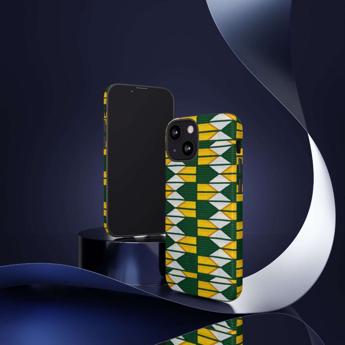 Green Yellow White iPhone Tough Cases | Ankara iPhone Case | Afrocentric iPhone Case