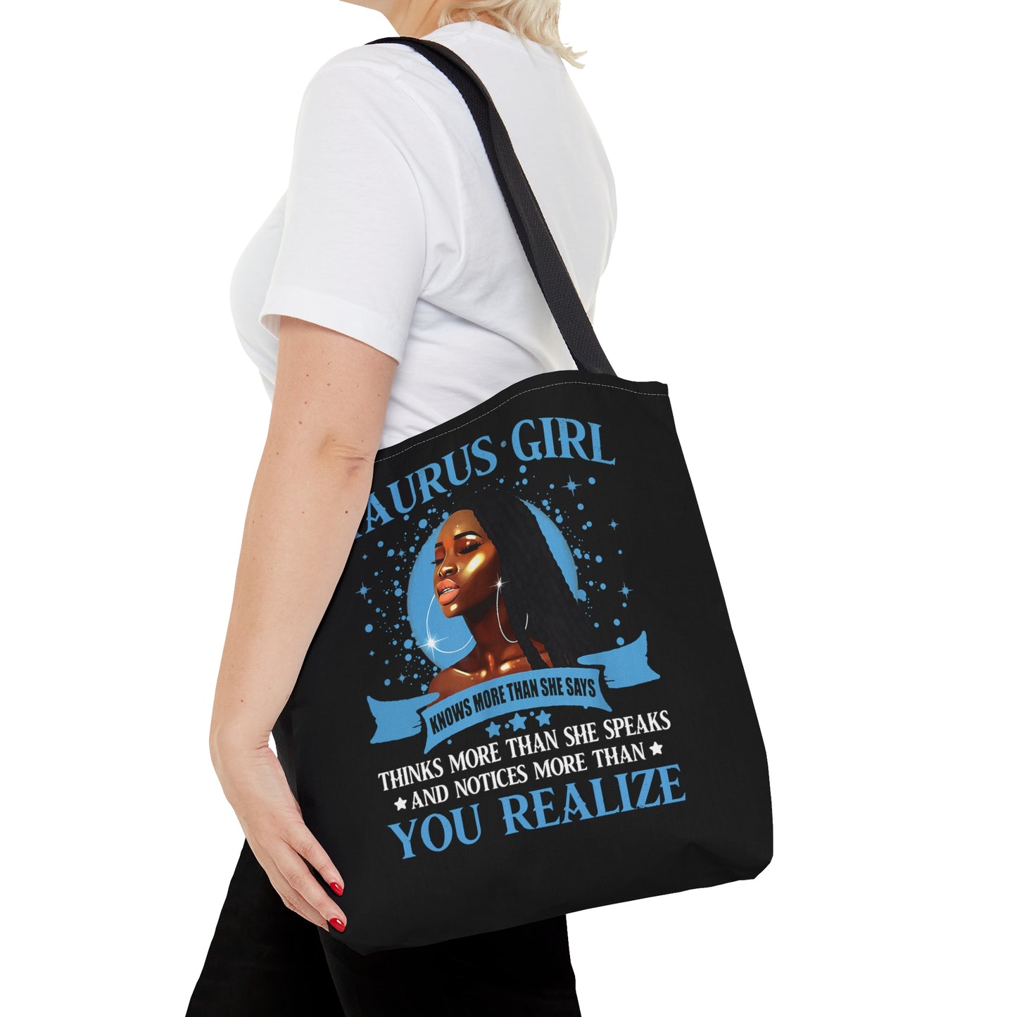 Taurus Girl Black Queen Tote Bag